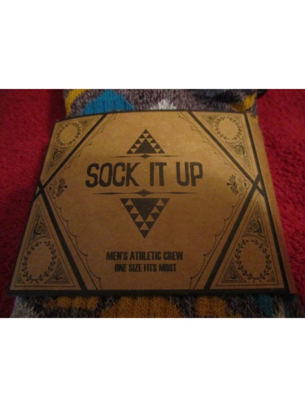 Sock It Up Men’s Athletic Crew Cotton Socks 1 Pair Fits 8-13 Shoe Blue Peak - Picture 3 of 4